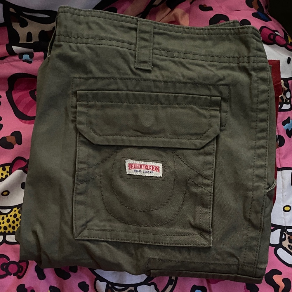 True Religion Olive Cargo Pants